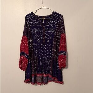 Free People Purple and Red Mini Dress